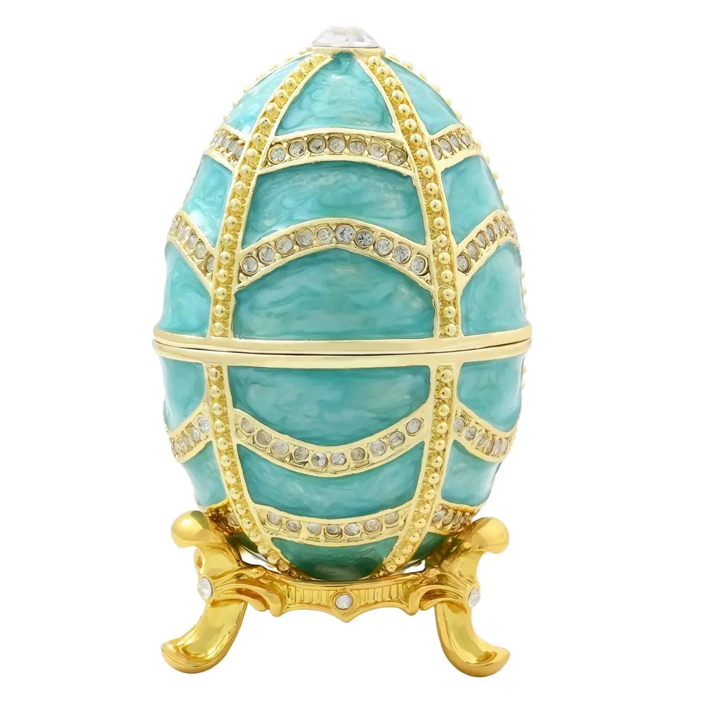 Luxurious Egg-shaped Jewelry Box for Women, Portable Jewelry Box for Vacations, Gift Box Included