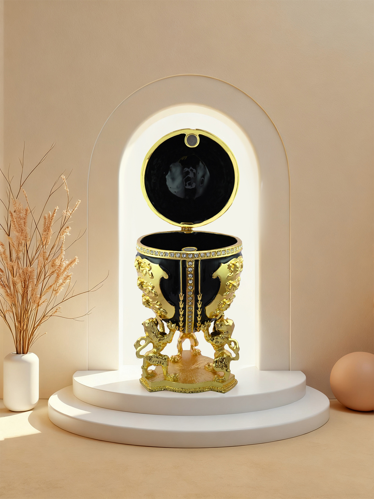 Luxury Faberge Egg Jewelry Box Handmade Easter Egg Design Gift for Women
