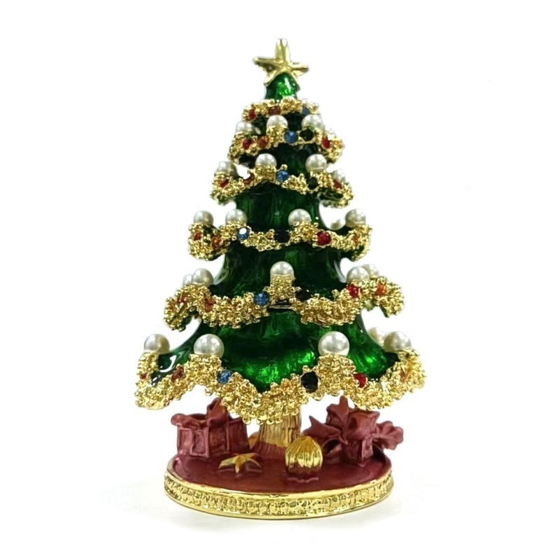 Metal jewelry box Home Decor christmas tree metal crafts European style small storage box gift (2)