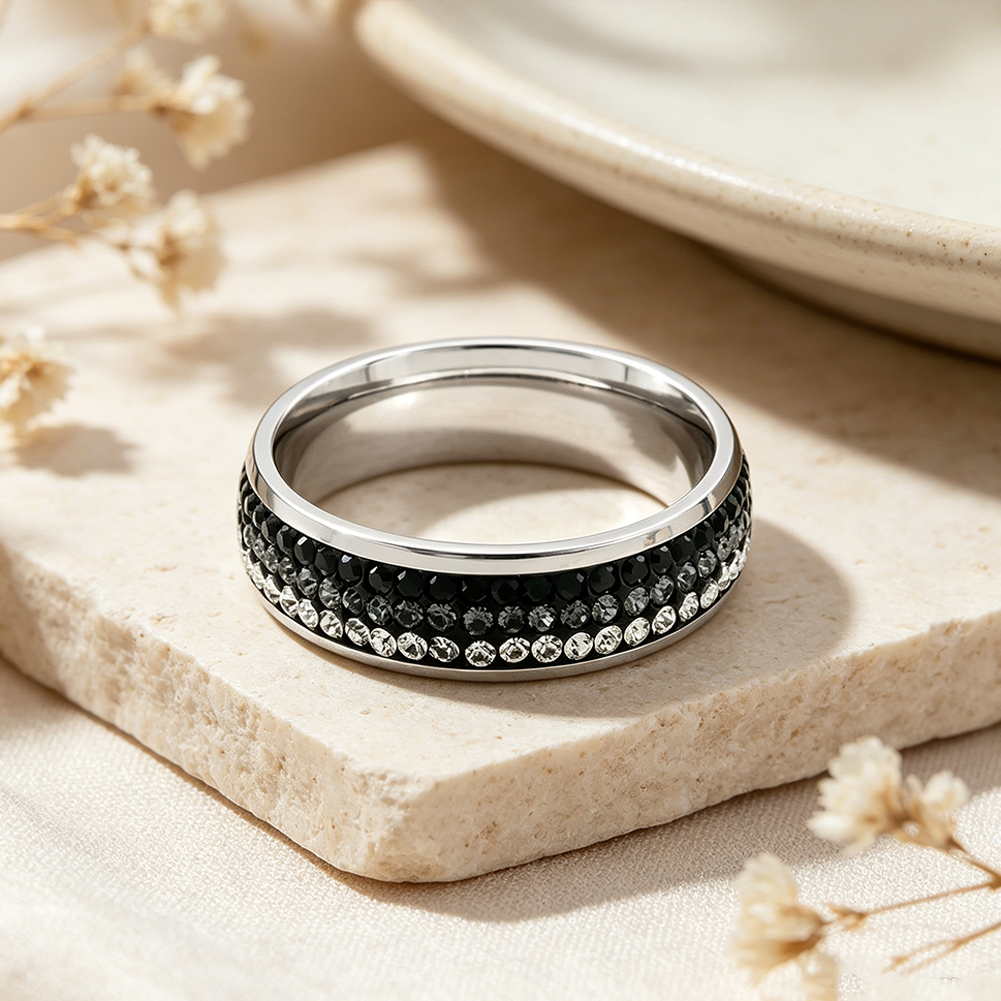 Multi Color CZ Half Eternity Ring
