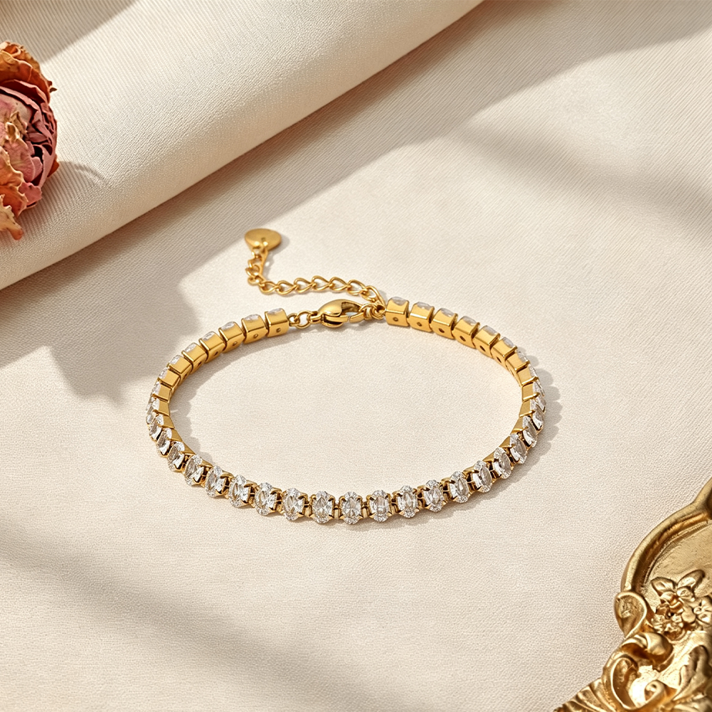 Oval CZ Tennis Bracelet