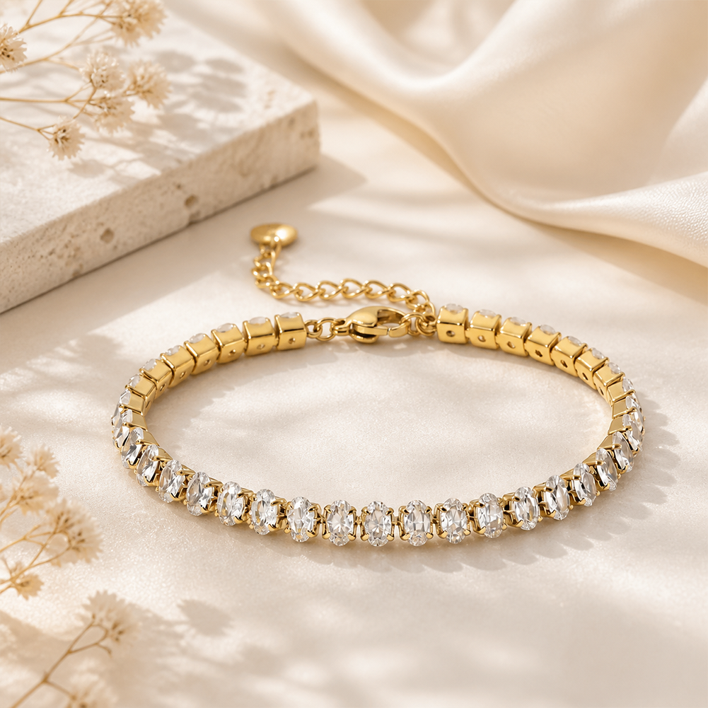 Oval CZ Tennis Bracelet