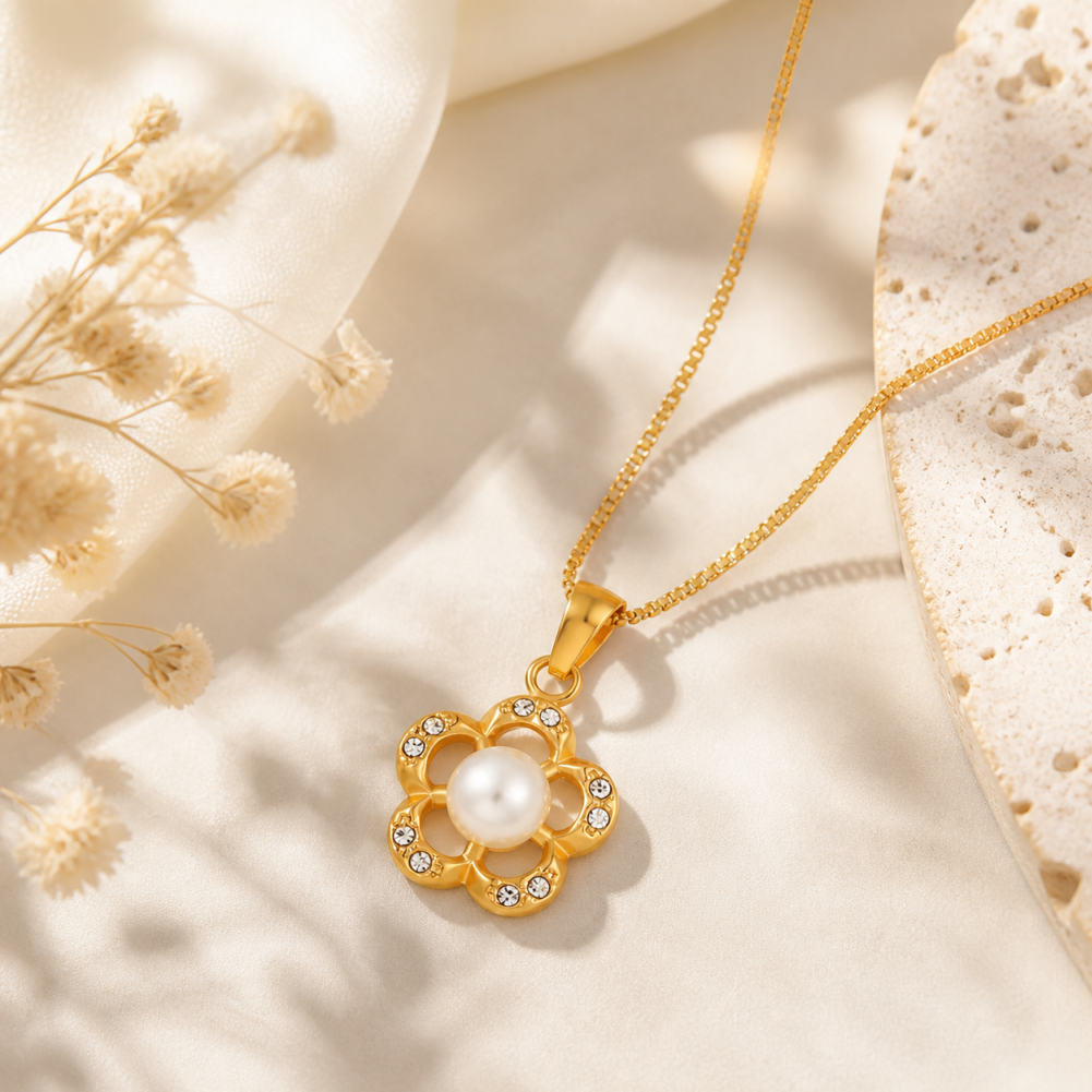 Pearl Mountain Camellia Necklace