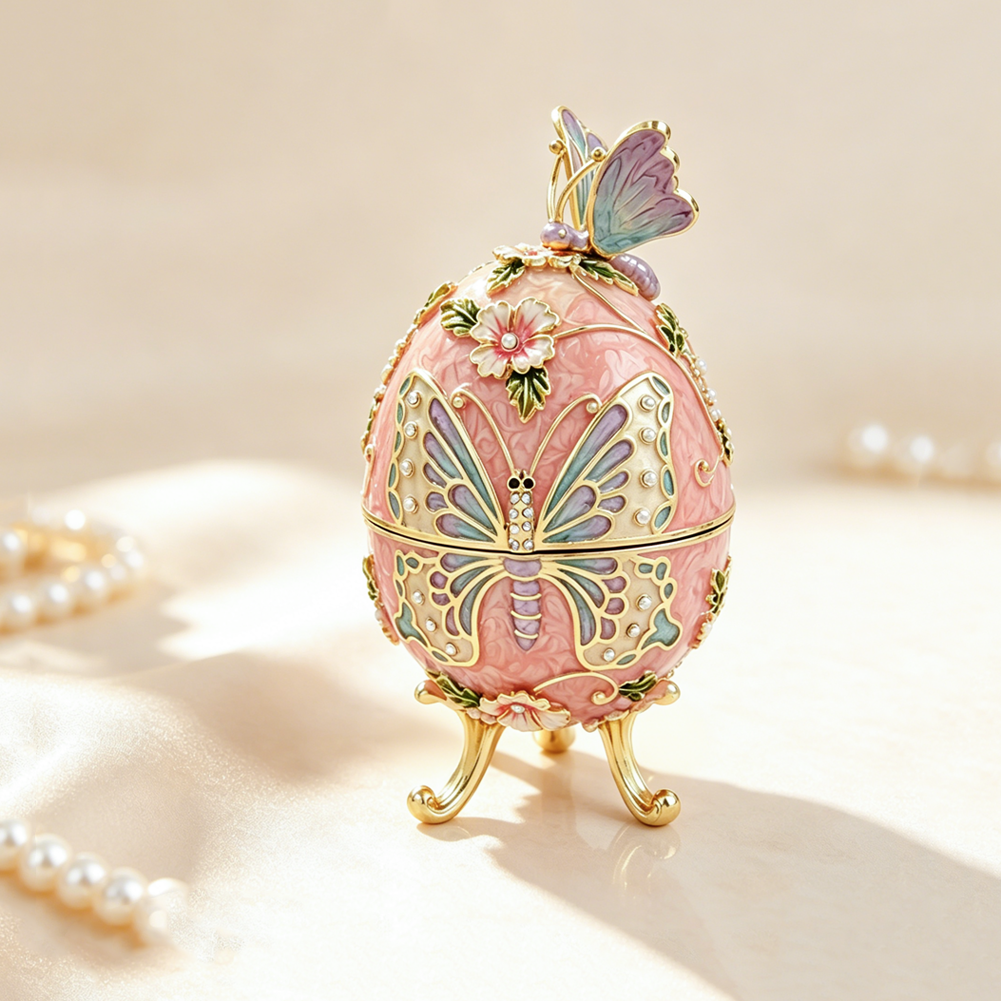 Pink Butterfly Jewelry Box