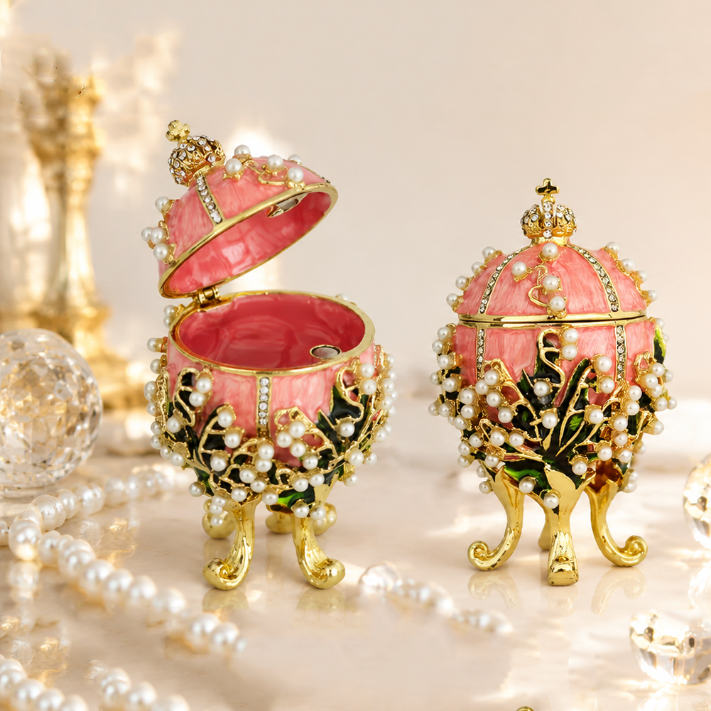 Pink Pearl Pattern Jewelry Box