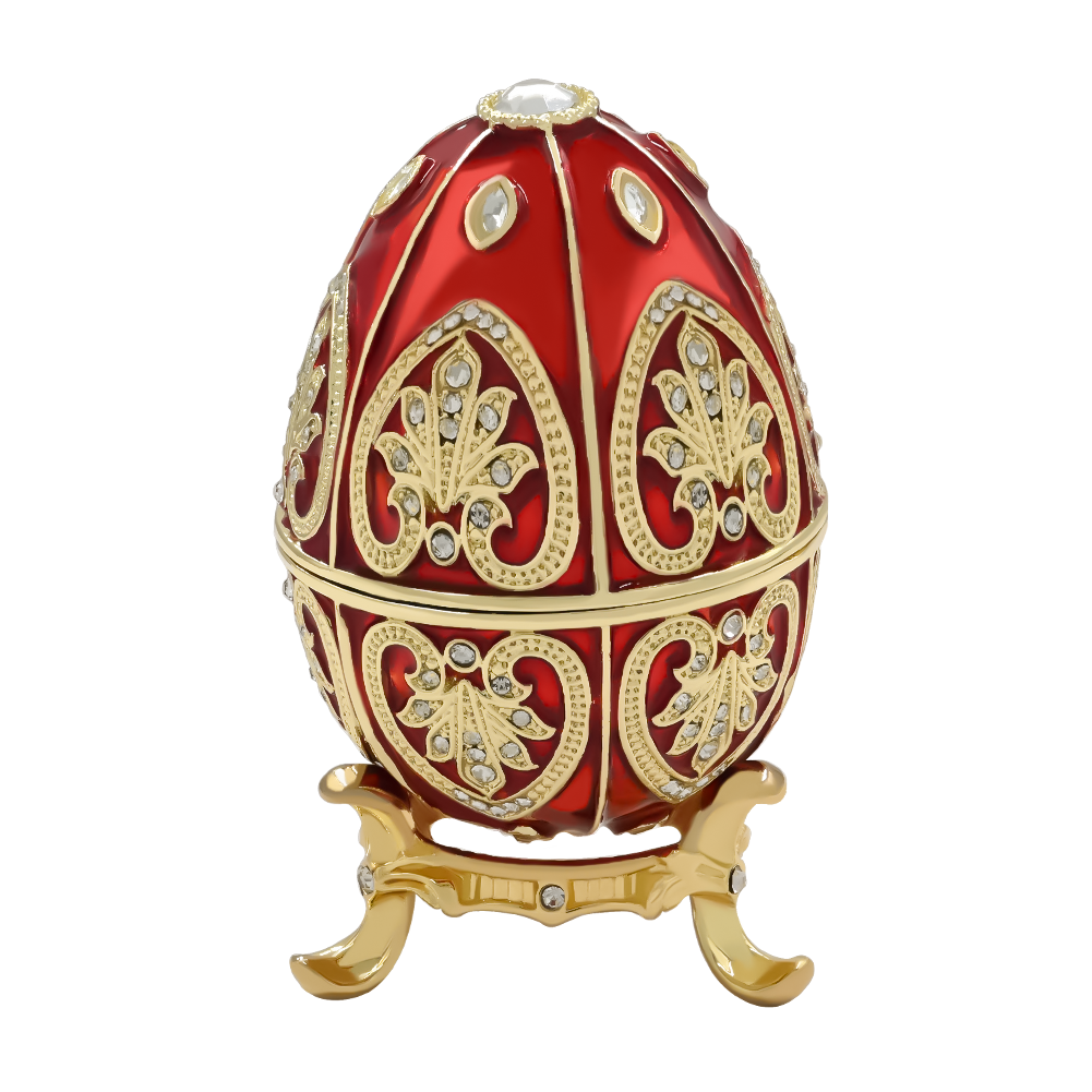 Red Jeweled Egg Trinket Box