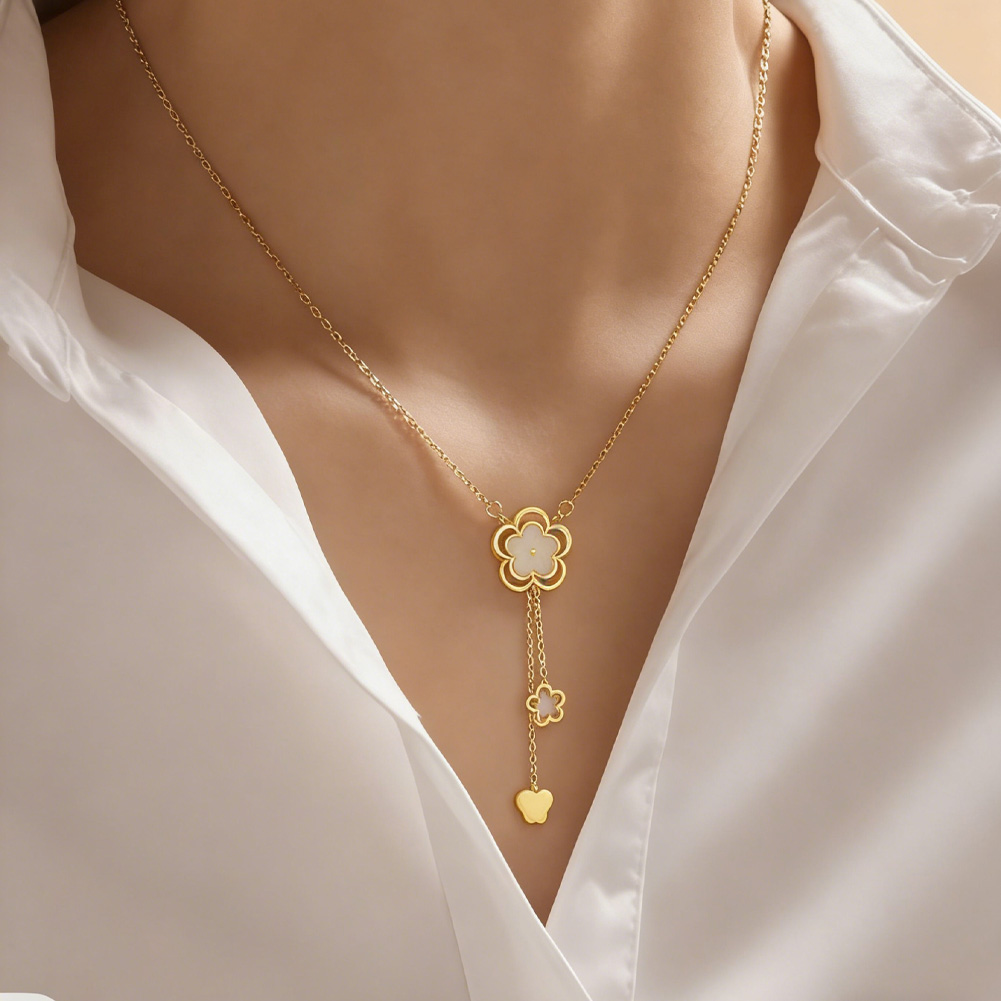 Stainless Steel Flower Necklace