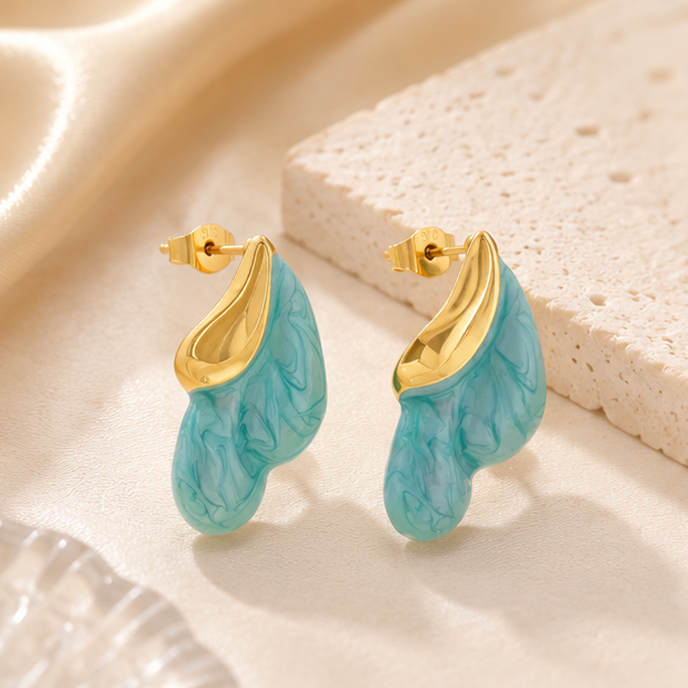Stainless steel enamel earrings