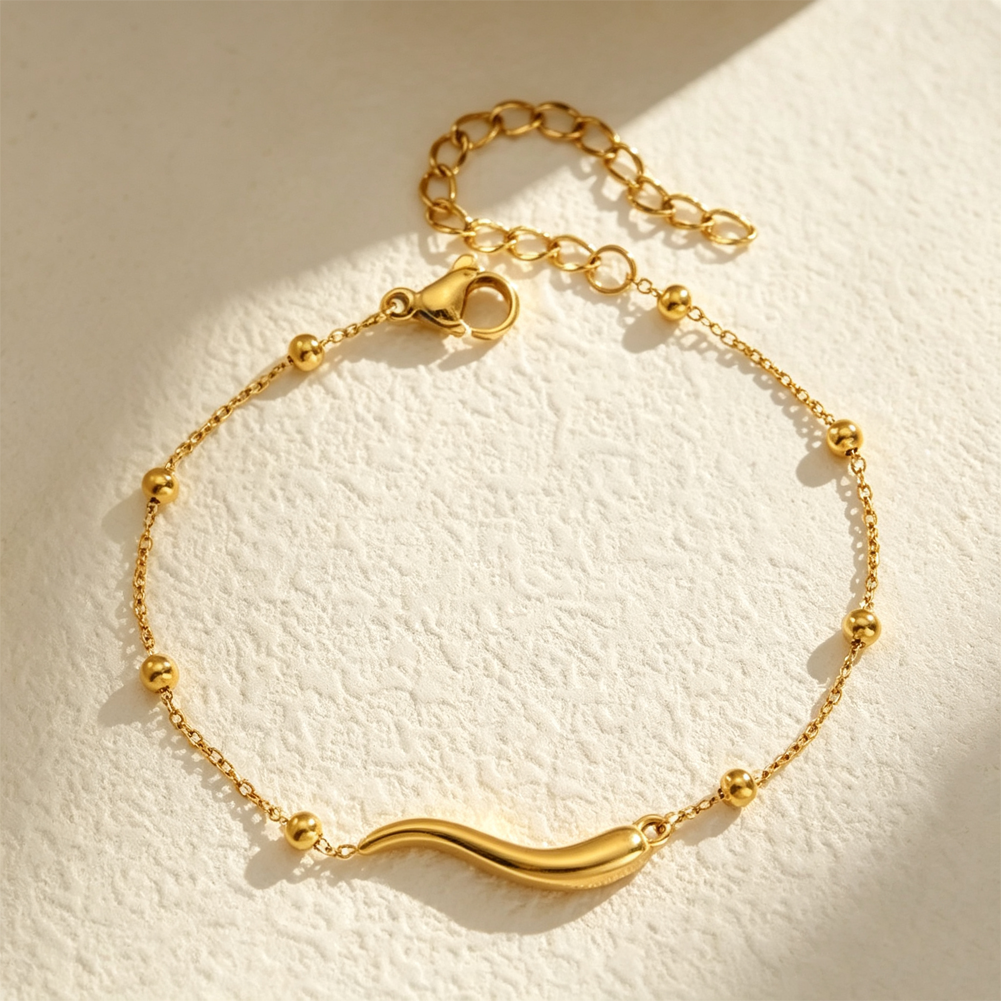 Stainless steel small chili bracelet