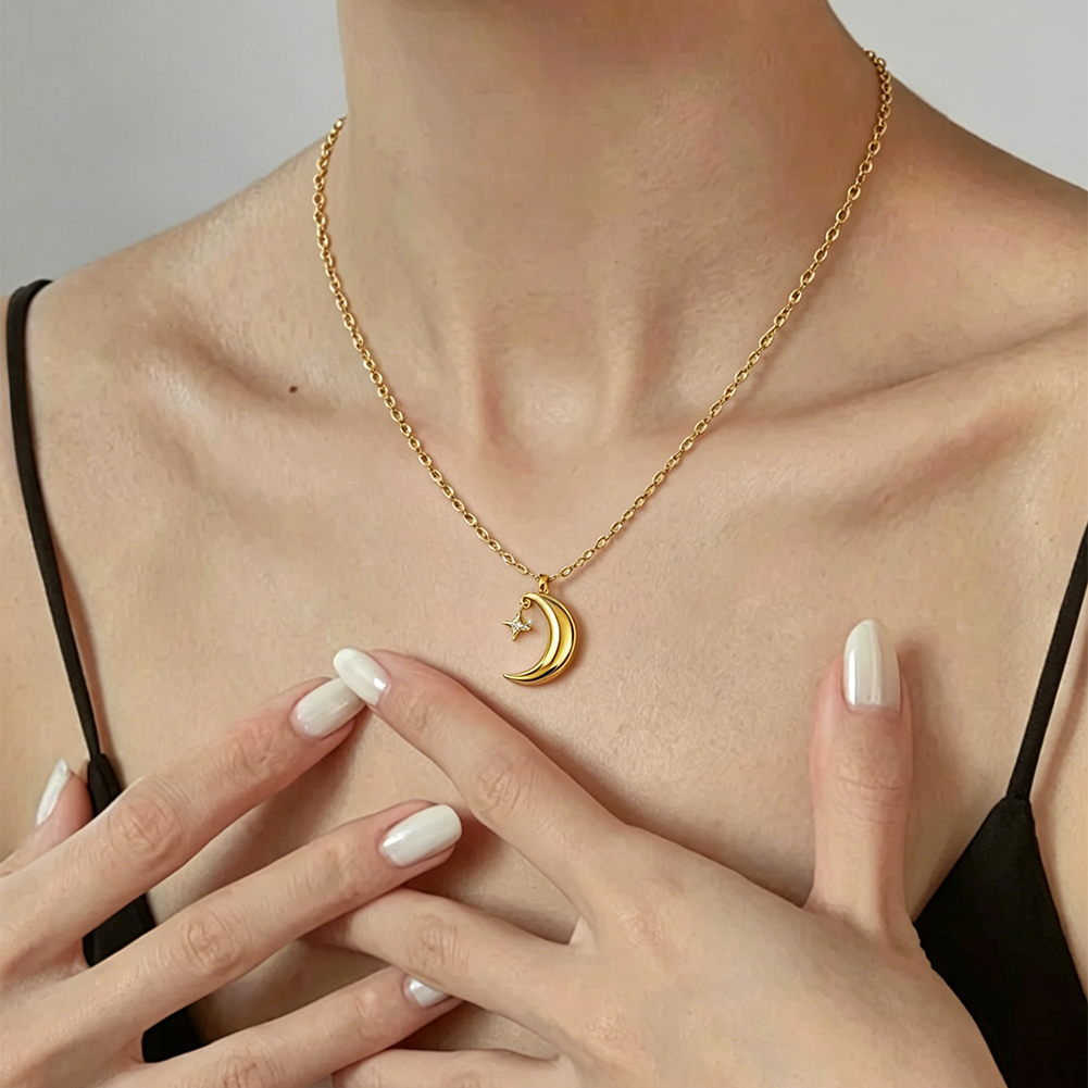 Star and Moon Necklace Wearing Diagram