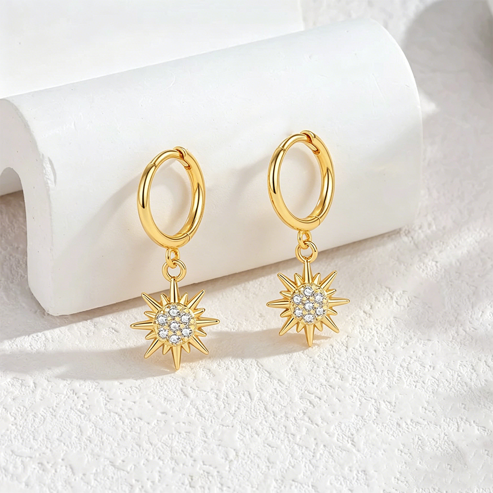 Sun Star Drop Hoops