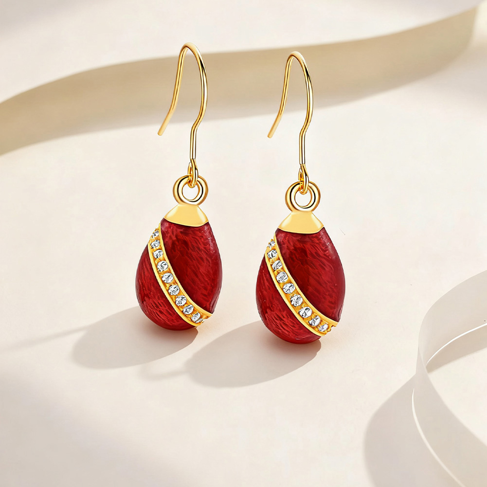 Teardrop Shaped Gold Plated Pendant Drop Earrings