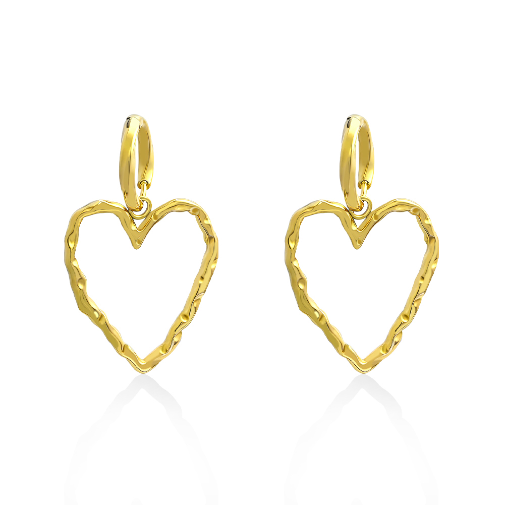 Textured heart earrings
