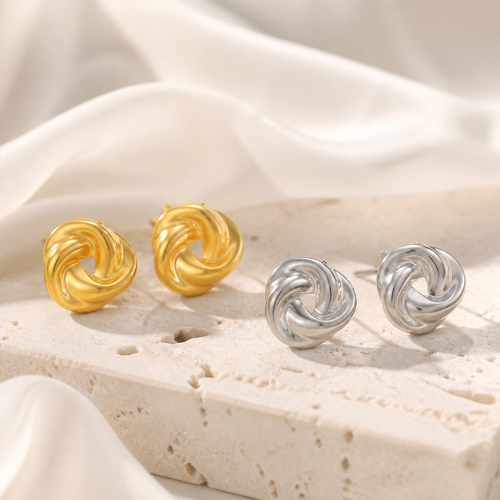 Twisted Knot Flower Earrings