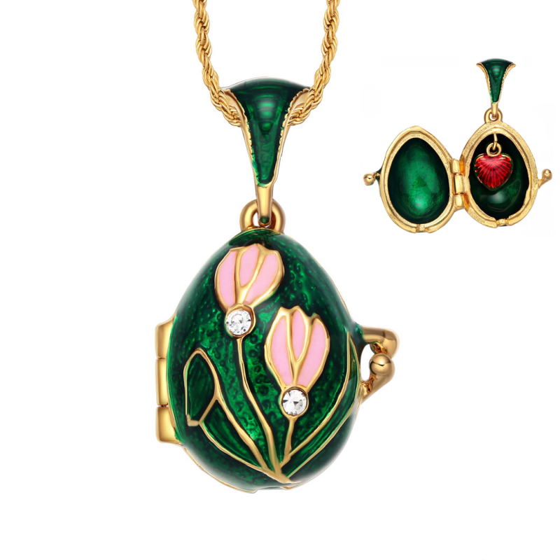 Antique Victorian Gold Filled Enamel Water Lily Monogram Locket Pendant  Necklace - Ellis Antiques