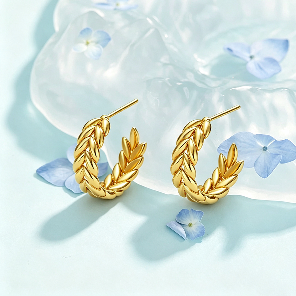 Wheat Wreath Hoop Earrings