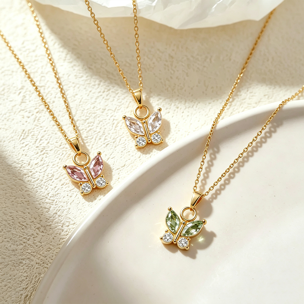 Zircon Butterfly Necklace