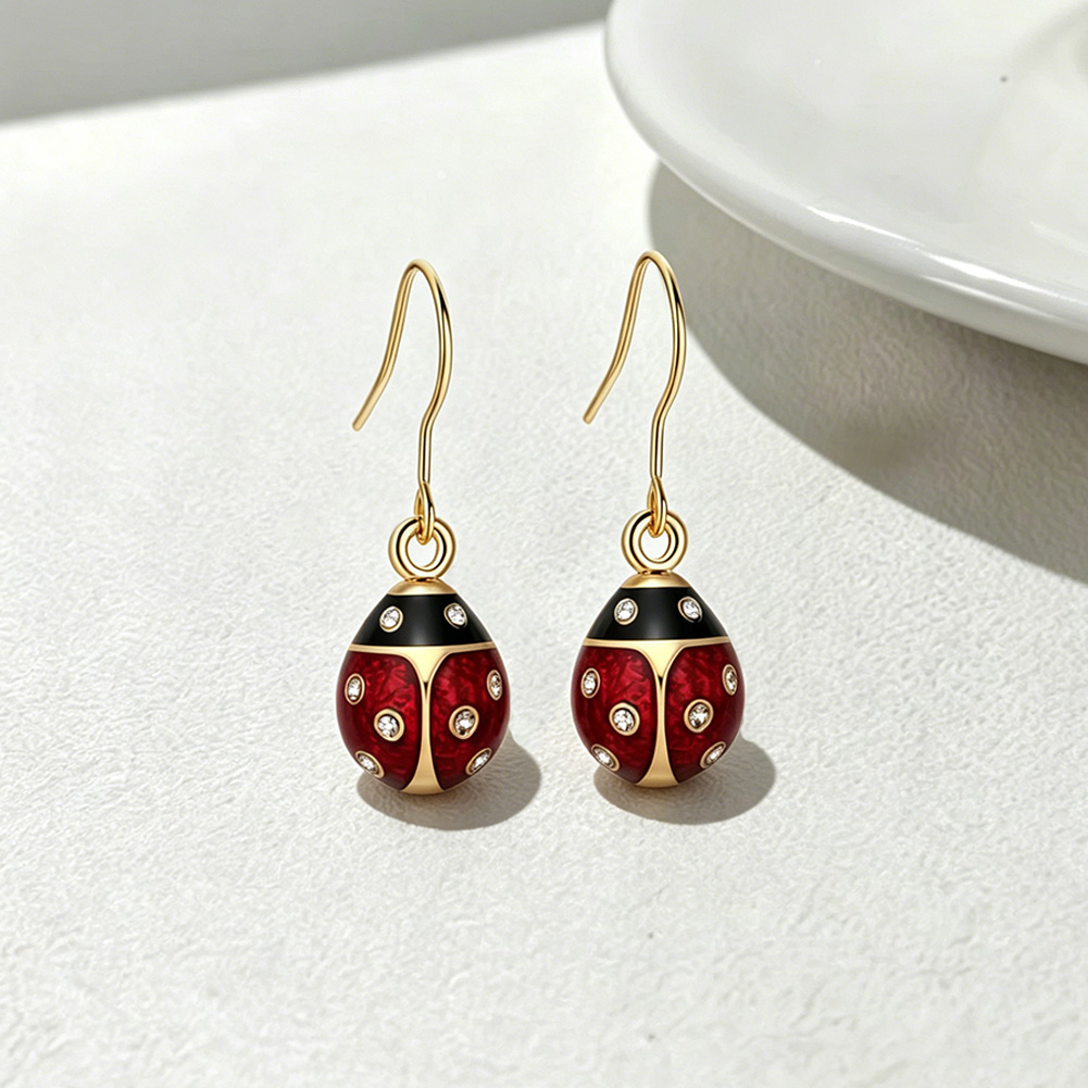 beetle pattern Egg Earrings