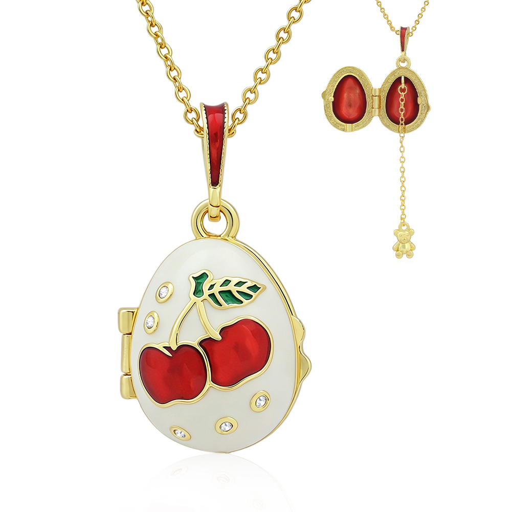 cherry locket necklace