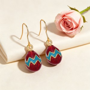 colorful enamel Faberge egg earring