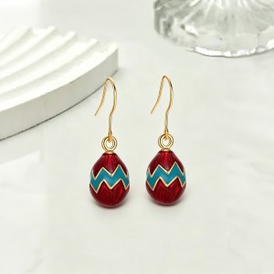 colorful enamel Faberge egg earrings