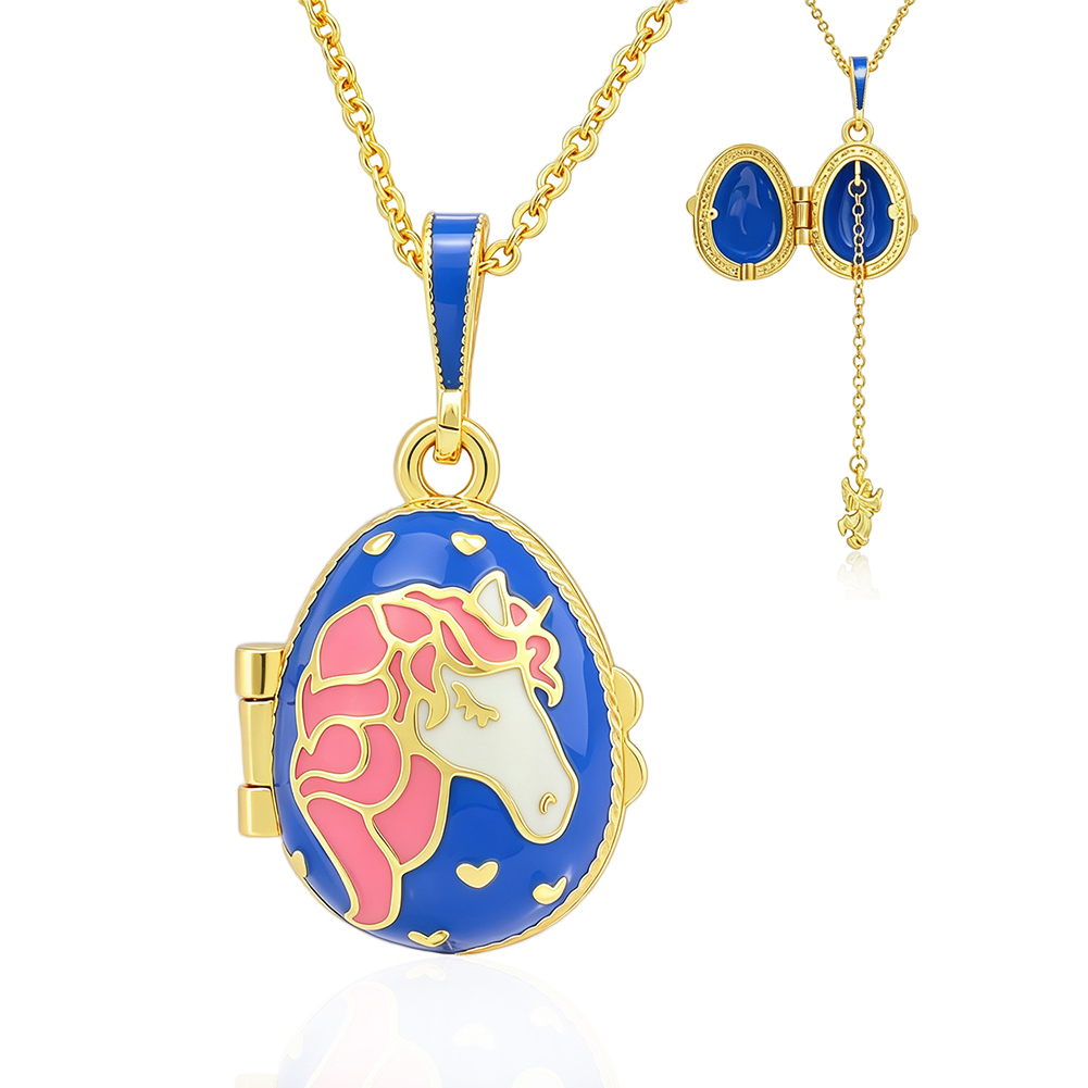 enamel locket pendant