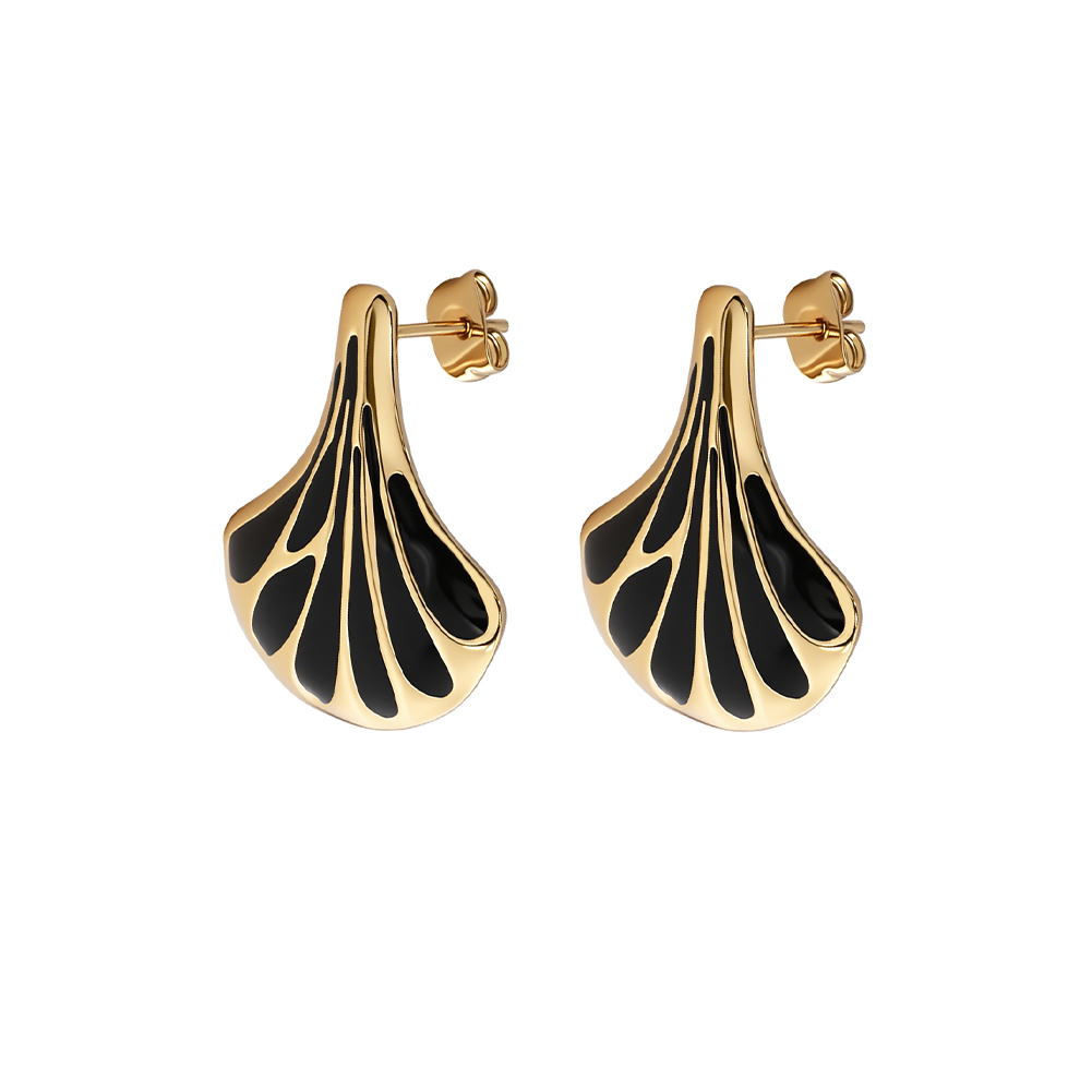 fan-shaped geometric earrings