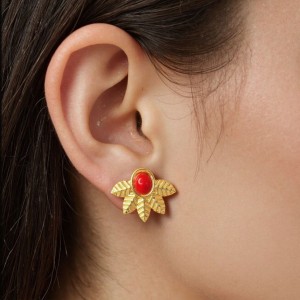 gold leaf earrings