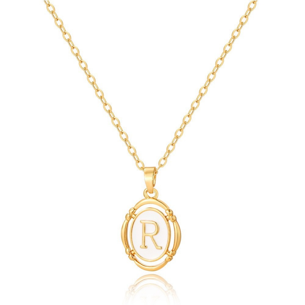 oval initial pendant necklace