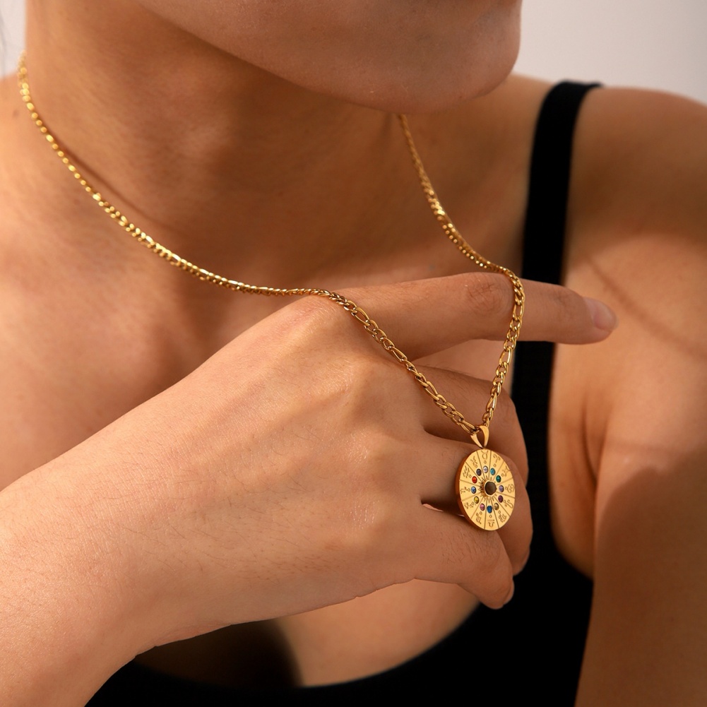stainless steel zodiac necklace