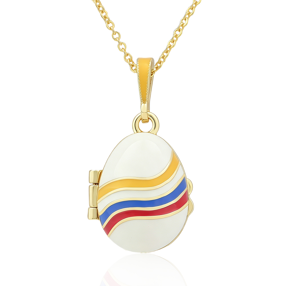 white enamel egg jewelry