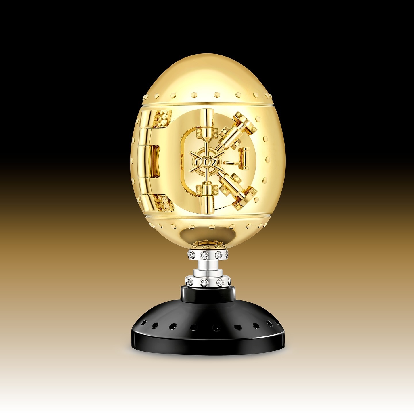 yellow diamond-encrusted gold objet