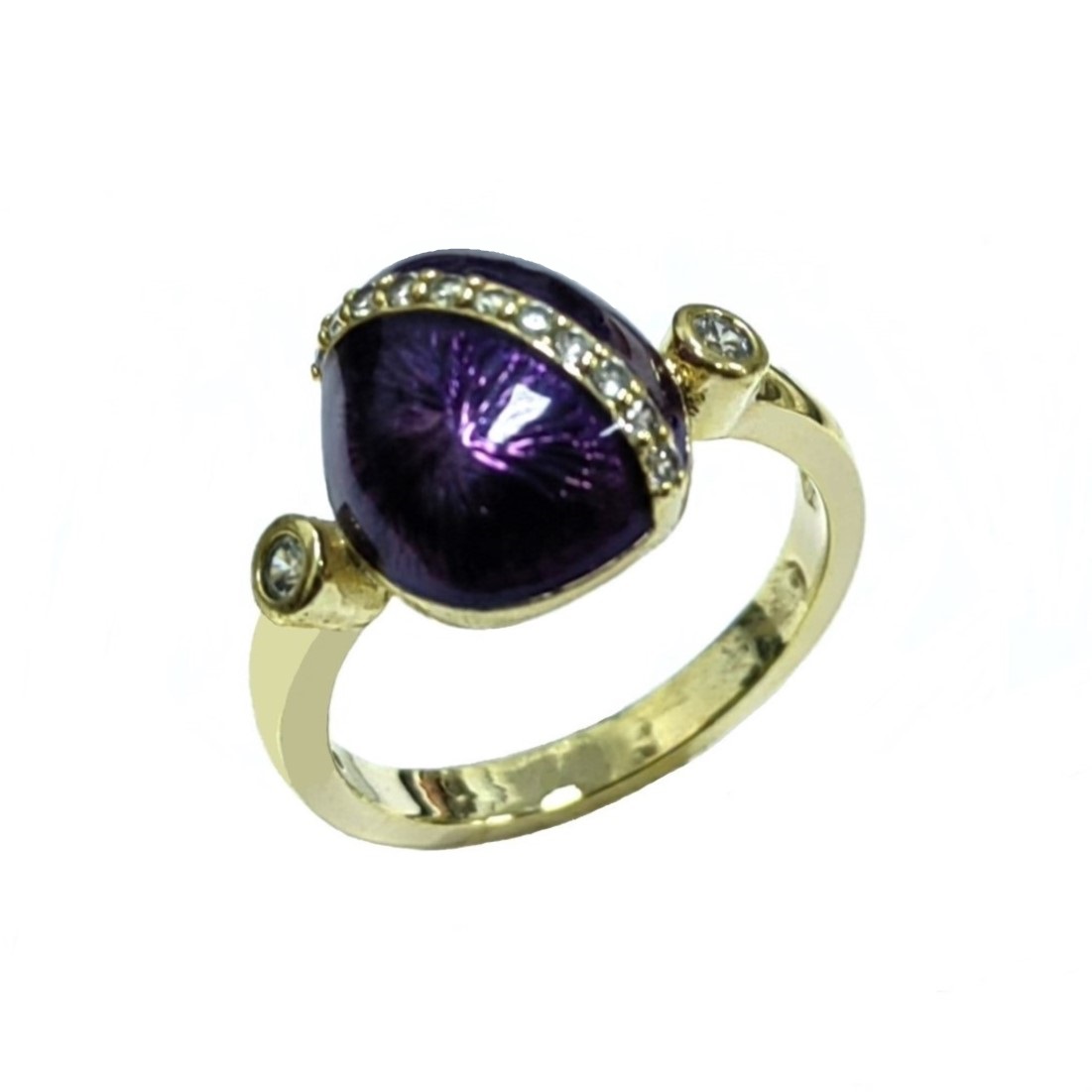 Russian Style Easter gift fashion Fancy Custom Green Enamel Faberge Egg Ring