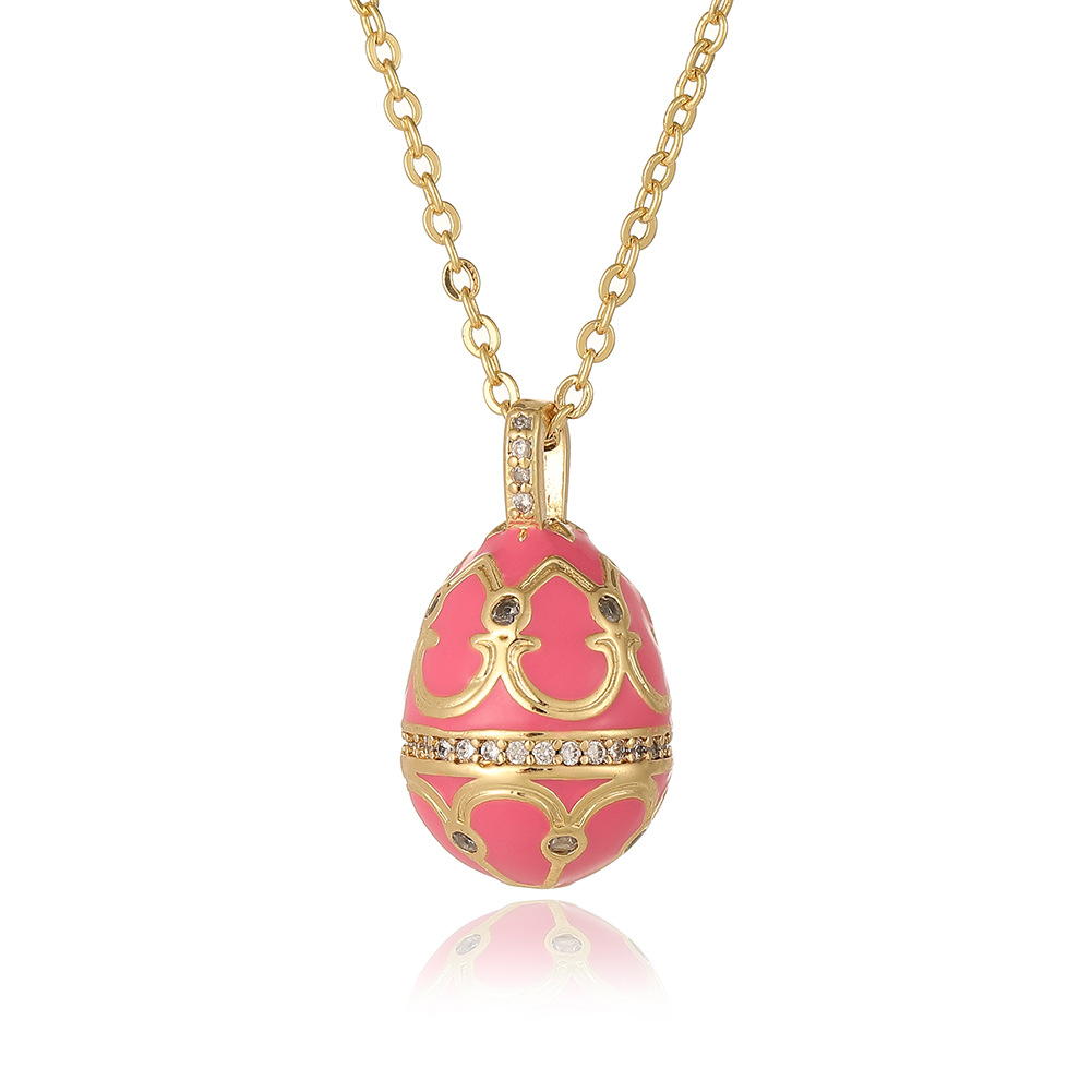 Vintage Style Enamel Egg Charm Pendant Handcrafted Luxury Jewelry for Women