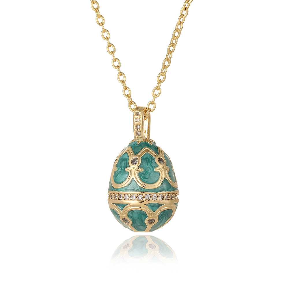 Vintage Style Enamel Egg Charm Pendant Handcrafted Luxury Jewelry for Women