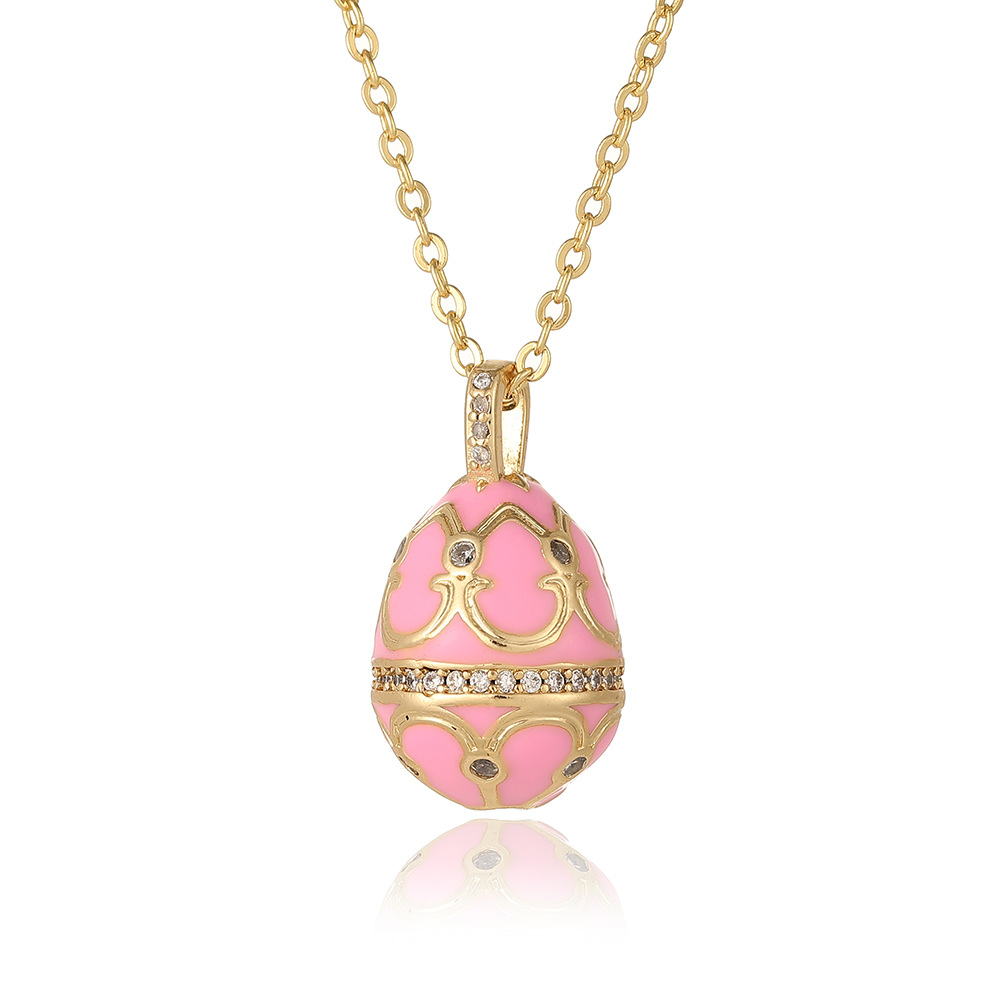 Vintage Style Enamel Egg Charm Pendant Handcrafted Luxury Jewelry for Women