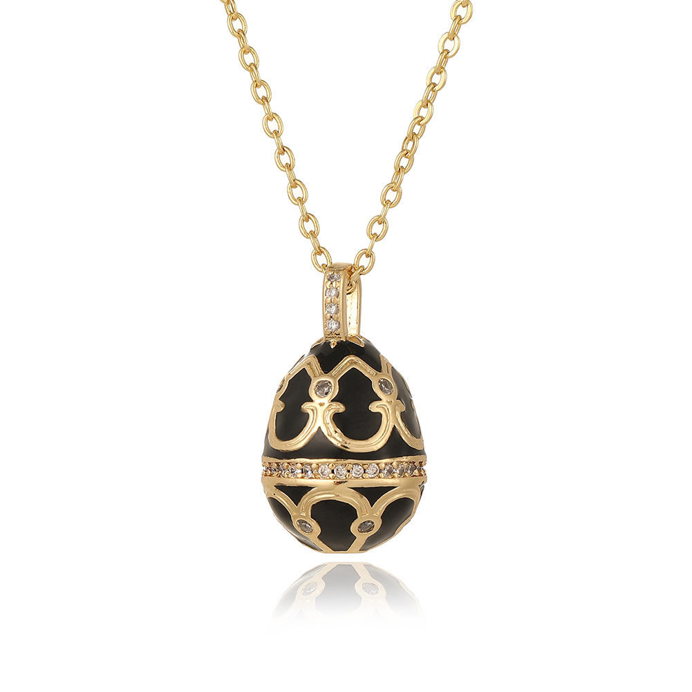 Vintage Style Enamel Egg Charm Pendant Handcrafted Luxury Jewelry for Women