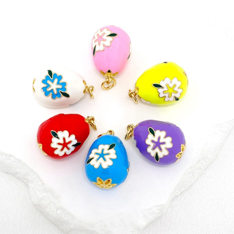 Fashionable Enamel Egg Pendant Necklace Collarbone Chain Wholesale Women's Gifts